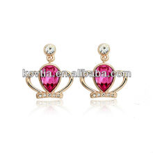 Elegant crystal crown earring charm wedding jewelry earring